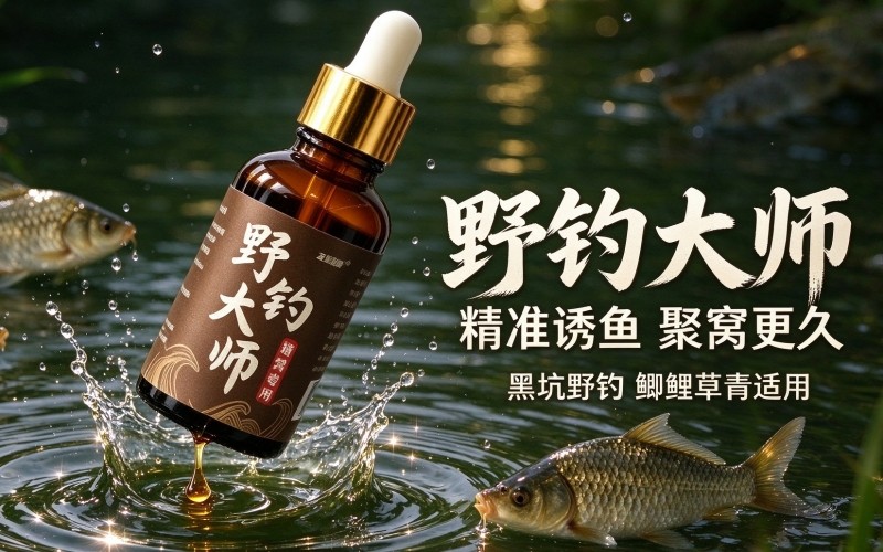 野钓大师诱鱼小药,户外野钓轻松聚鱼