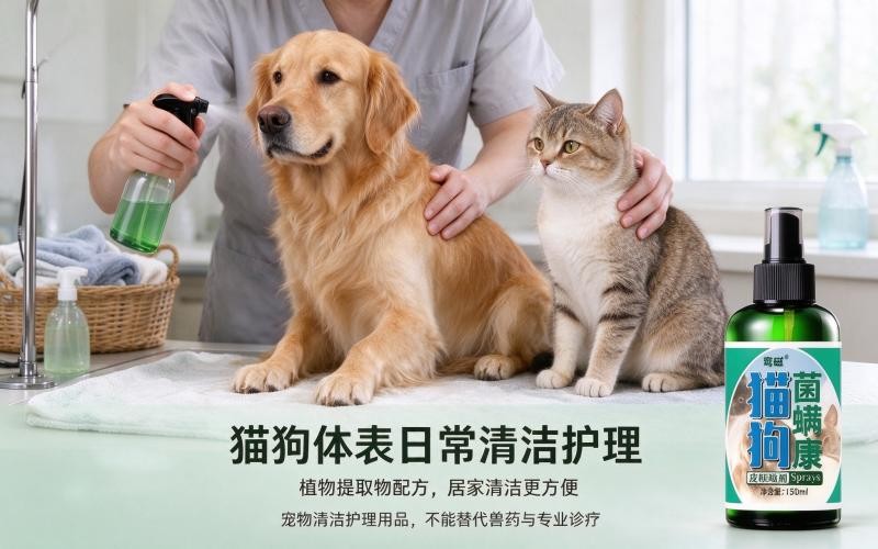 鸾磁猫狗菌螨康 宠物皮肤清洁喷剂 日常体表护理