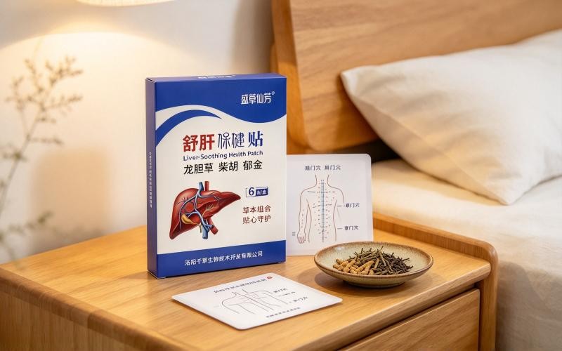 睡前贴一贴，舒缓情绪压力，盛草仙芳舒肝保健贴，夜间养护